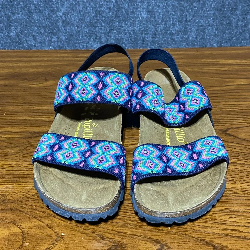 Papillio Birkenstock Caterina Sandals Aztec Blue Embroidered EU 37 US‎ 6 Narrow